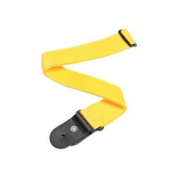 New Planet Waves Yellow Poly Guitar Strap with Leather Ends - Adjustable