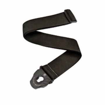 Planet Waves Black Poly Guitar Strap with Planet Lock Ends - Adjustable PWSPL200