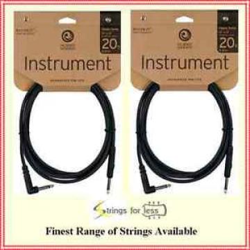 Planet Waves 20ft Classic Series 1/4&#034; Instrument Cable Right Angle /Straight x 2