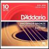 10  Pack D&#039;Addario EJ17 Phosphor Bronze  Medium Acoustic Guitar Strings 13 - 56