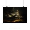 Stunning Poster Wall Art Decor Eventide Sunset Sky Sol Clouds 36x24 Inches