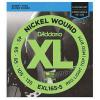 D&#039;Addario EXL165-5 Nickel Wound Bass Strings. 5 String Set. Gauge: 45-135