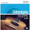 D&#039;Addario Guitar Strings  Acoustic  EJ40  Silk &amp; Steel Folk  11-47