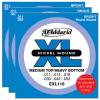D&#039;Addario EXL116 Nickel Wound, Medium Top/Heavy Bottom Strings, 11-52 (3 SETS)