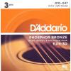 EJ15-3D D&#039;Addario Acoustic Guitar Strings (3 Set Pack), Extra Light Gauge 10-47