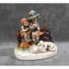 Hummel Girl and Boy w Flute Eventide 5&#034; # 99 West Germany Figurine Bee H1