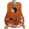 Dragonfly Inlaid Solid Mahogany 6 Strings Handmade Travel Acoustic Guitar GT3281