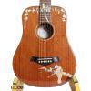 Parrot Inlaid Solid Mahogany 6 Strings Handmade Travel Acoustic Guitar GT3285 #1 small image
