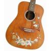 Flower Inlaid-Solidwood Mahogany 6 Strings Handmade Travel Acoustic Guitar 3257 #5 small image