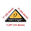 Behringer Triangular 1.25&#034;x1x1&#034; Chrome Domed Case Badge / Sticker Logo