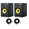 Pair of Black KRK Rokit 6 G3 73W 6&#034; Two-Way Active Studio Monitor 1/4 Inch Cable #1 small image