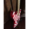 Charvel-Like Red and White Bullseye Guitar with hard shell case #2 small image