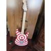Charvel-Like Red and White Bullseye Guitar with hard shell case