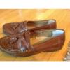 Deer Stags SUPRO Brown Leather Tassel Woven Loafers Slip On Mens 10M
