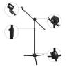 Ohuhu Microphone Stand Dual Mic Clip / Collapsible Tripod Boom Stand