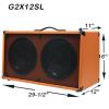 (1) 2x12 Guitar Speaker Cabinet Orange Tolex W/Celestion Rocket 50 Speakers