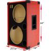 2X15 with Tweeter Empty Bass Guitar Speaker Cabinet Fire Red Tolex BG2X15HTFFRBf