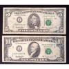TWO OLD AVERAGE CIRCULATED 1995 $5 &amp; $10 FEDERAL RESERVE NOTES RICHMOND &amp; KANSAS #1 small image