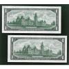 TWO 1867 1967 CANADA Canadian CENTENNIAL one 1 DOLLAR BILLS NOTES crisp UNC #2 small image