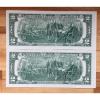 Two of 2009 USA $2 Two Dollar Paper Money Bank Note - No Tax