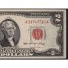 1953 $2 (TWO DOLLARS) FEDERAL RESERVE NOTE - CURRENCY – RED SEAL #3 small image
