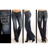 Rock &amp; Roll Women&#039;s Curved Line Embroidery Low Rise Boot Cut Jean W0-4484