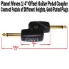 Planet Waves 1/4&#034; Offset Guitar Pedal Coupler Patch Cable Cord Gold 6.35mm NEW