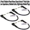 3-Pack Planet Waves 6&#034; Classic Right Angle Patch Cable Cord 1/4 Guitar D&#039;Addario