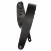New Planet Waves Black Deluxe Classic Leather Guitar Strap - Adjustable