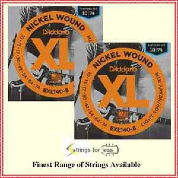 2 Sets D&#039;Addario EXL140-8 Nickel-wound Electric Guitar Strings  8-String 10 - 74 #1 image