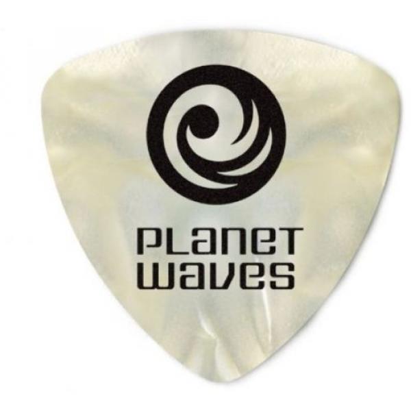 Planet Waves White Pearl Celluloid Wide Guitar Picks, 100 Pack, Light #1 image