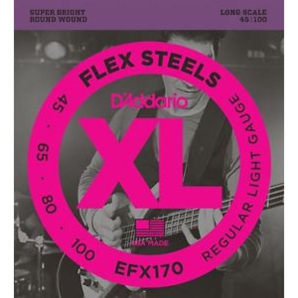 D&#039;Addario EFX170 Flex Steels 4-String Bass strings 45-100 #1 image