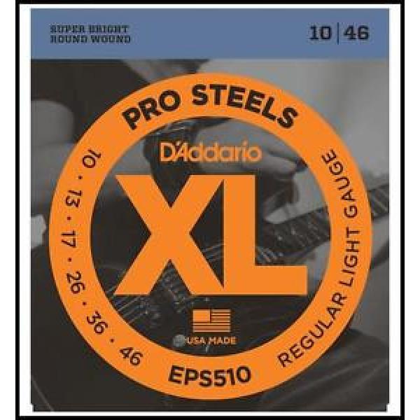 D&#039;Addario EPS510 ProSteels Super Bright Light Electric Guitar Strings 10 - 46 #1 image