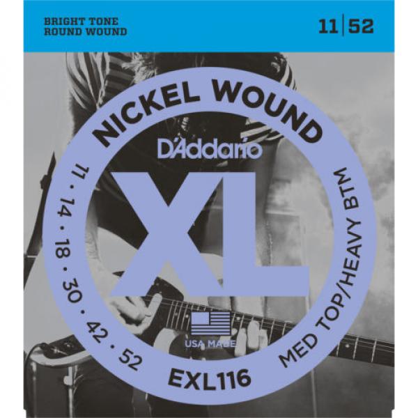 3 Sets D&#039;Addario EXL116 Nickel Wound Med Top Heavy Bottom 11-52 Guitar Strings #1 image