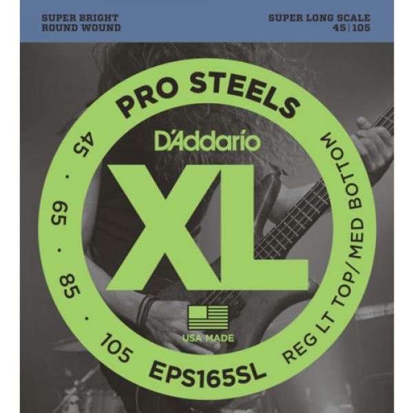 D&#039;Addario EPS165SL ProSteels Bass Guitar Strings, Custom Light, 45-105, Super Lo #1 image