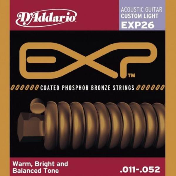 D&#039;Addario EXP26 Phosphor Bronze EXP Coated acoustic guitar strings, Custom Light #1 image
