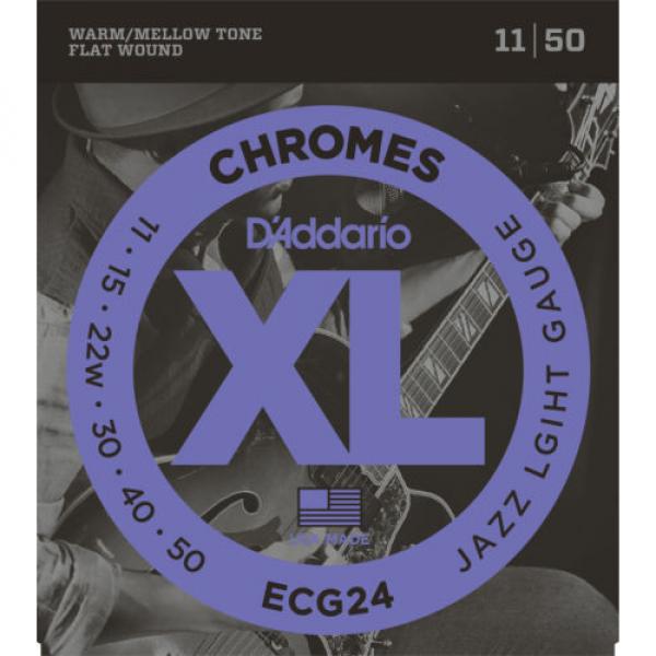 1 Set D&#039;Addario ECG24 Chrome Flat Wound Jazz Light Wound 3rd Guitar Strings #1 image