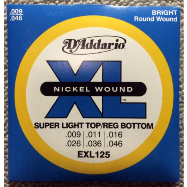 D&#039;Addario guitar strings Nickel Wound Super Light Top/Reg bottom Gauge, EXL125 #1 image