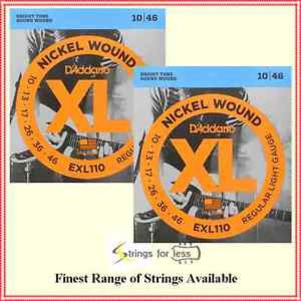 D&#039;Addario EXL110 Nickel Wound Light Electric Guitar Strings 10 - 46   2 sets #1 image