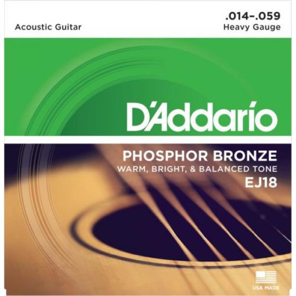 1 Set of NEW D&#039;Addario EJ18 Guitar Strings Heavy #1 image
