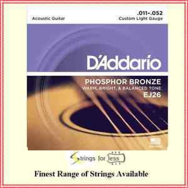 D&#039;addario EJ26 Phosphor Bronze,Custom Light Acoustic Guitar Strings , 11 - 52 #1 image