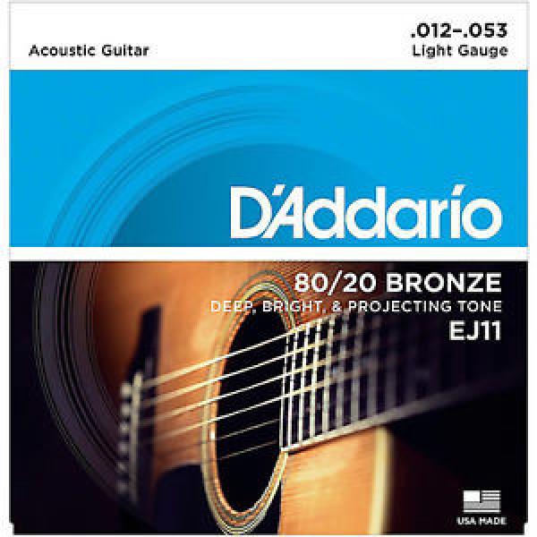 D&#039;Addario EJ11 80/20 Bronze Acoustic Guitar Strings 12-53 lite #1 image