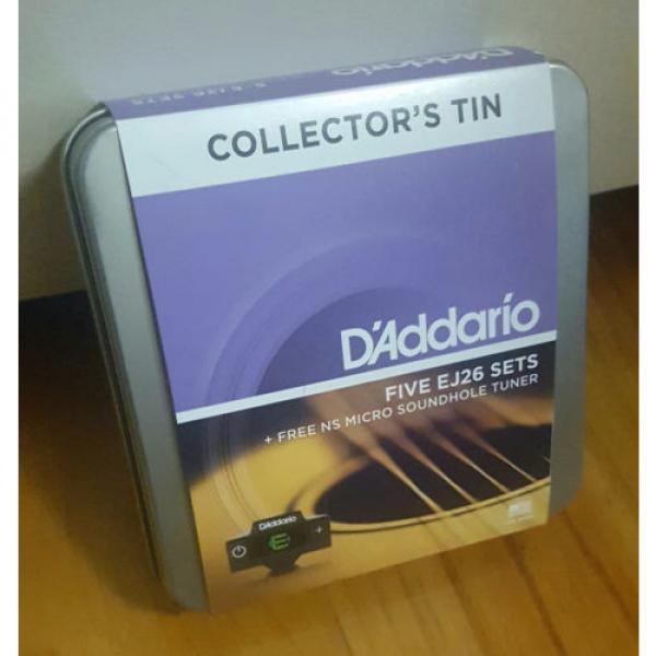 D&#039;Addario EJ26. 5 sets in Collectors Tin + Micro Sound Hole Tuner! Gauge: 11-52 #1 image