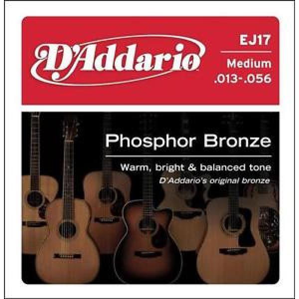 D&#039;Addario EJ17 Phosphor Bronze Acoustic Guitar Strings, Medium, 13-56 #1 image