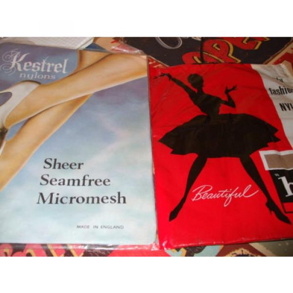 Vintage stockings by kestrel &amp; hi-fi shades eventide &amp; sunny tan size 9 &lt;NEW&gt; #1 image