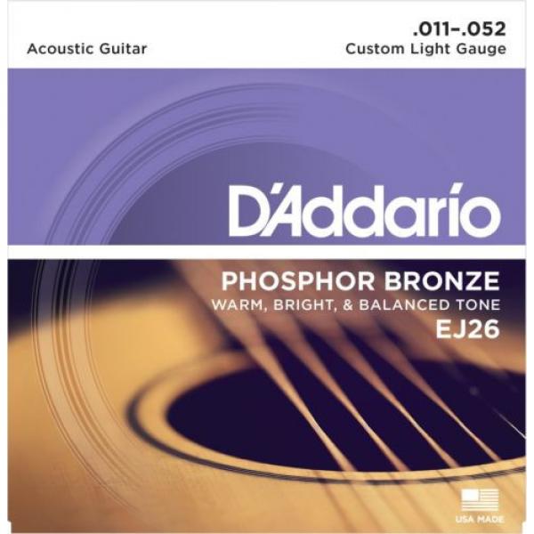 D&#039;Addario Guitar Strings  EJ26  Acoustic  Custom Light  11-52 #1 image