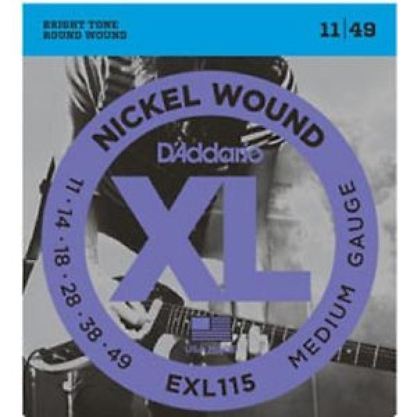 3 Sets D&#039;Addario EXL115-3D Electric Guitar Strings 11-49 Medium Nickle Wound #1 image