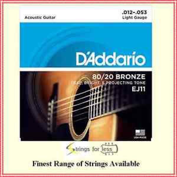D&#039;addario EJ11 80/20  Bronze Light  Gauge Acoustic Guitar Strings 12 - 53 #1 image