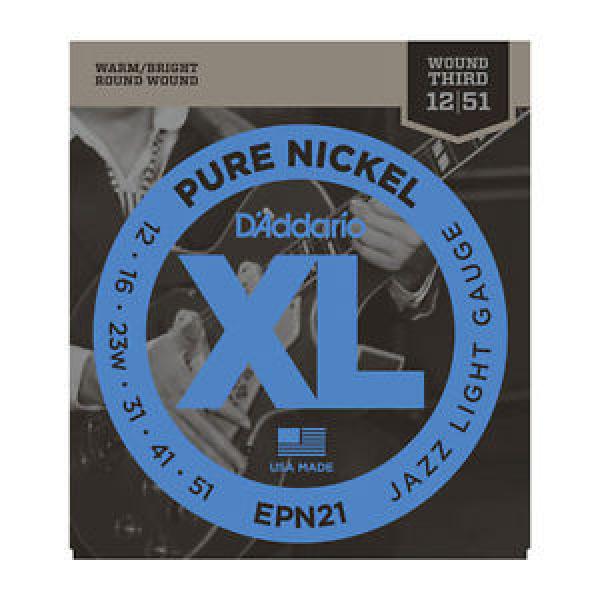 D&#039;Addario EPN21 XL Pure Nickel Round Wound Electric Guitar Strings 12-51 jazz #1 image