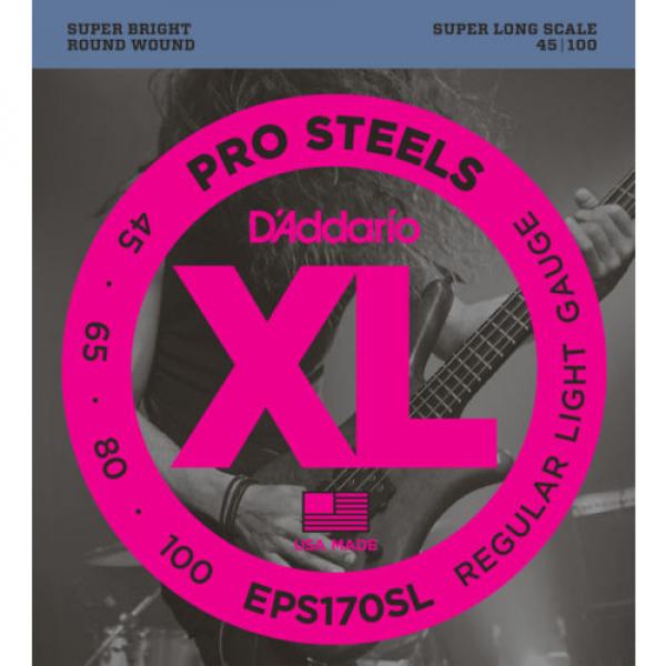 D&#039;Addario EPS170SL ProSteels Bass Guitar Strings, Light, 45-100, Super Long Scal #1 image